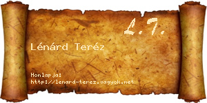 Lénárd Teréz névjegykártya